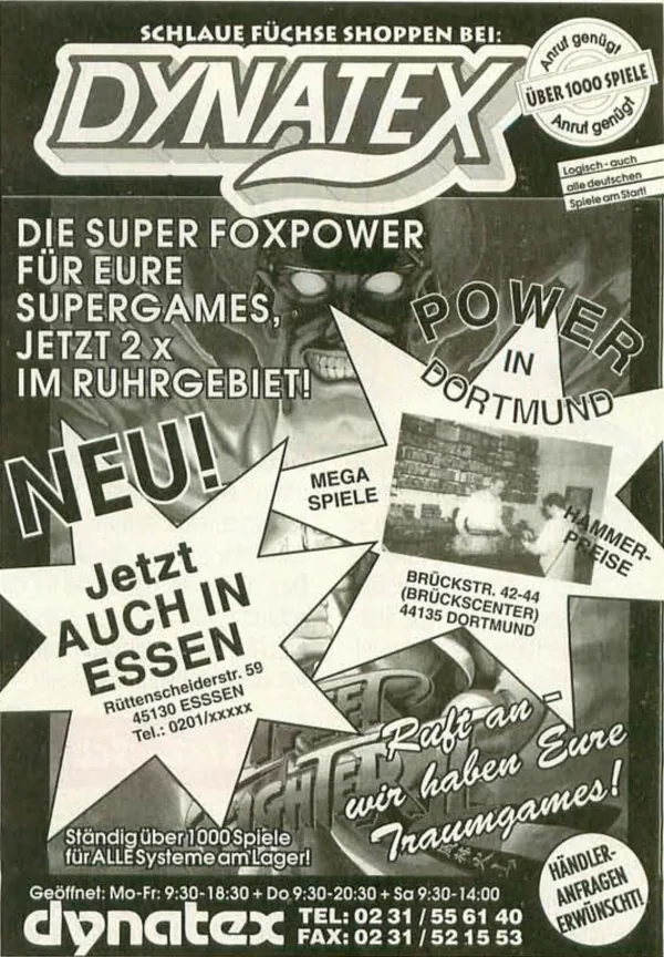 Dynatex-Werbeanzeige, Video Games 09/1993