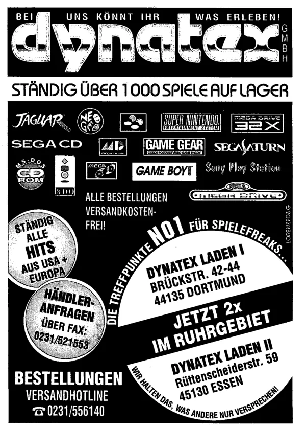 Dynatex-Werbeanzeige, Video Games 07/1995