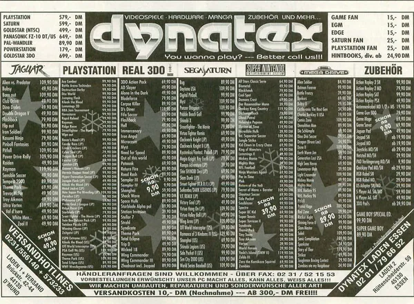 Dynatex-Werbeanzeige, Video Games 12/1995