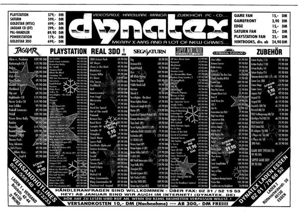Dynatex-Werbeanzeige, Video Games 01/1996