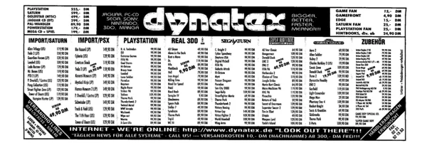 Dynatex-Werbeanzeige, Video Games 03/1996