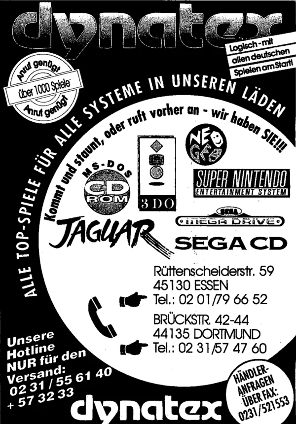 Dynatex-Werbeanzeige, Video Games 06/1994